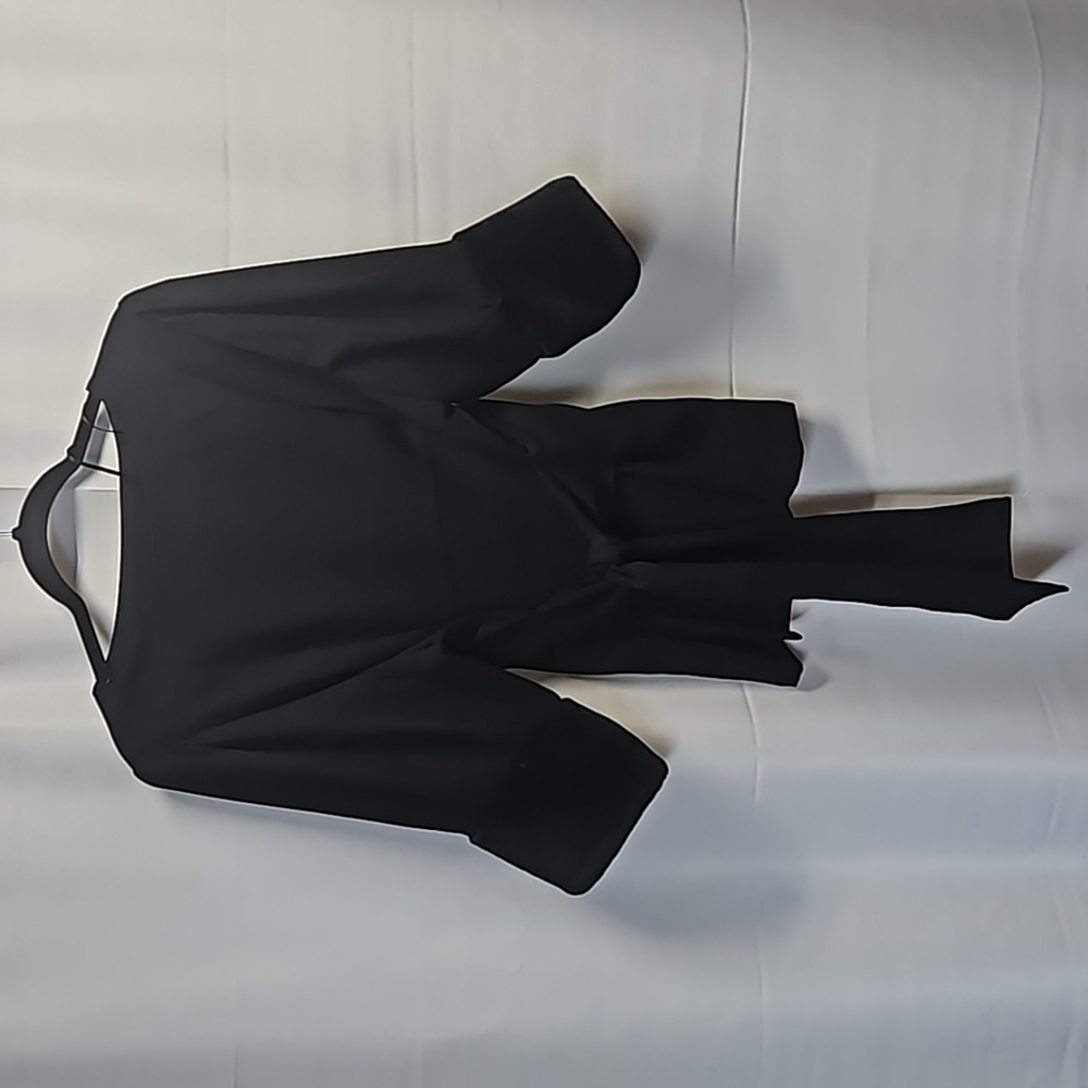 Fate NWOT Black Waist-Tie Fur Cuff Top Sz S